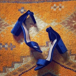 Navy blue velvet Gap high heel sandals
